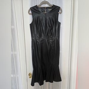 Calvin Klein Leather Midi Dress